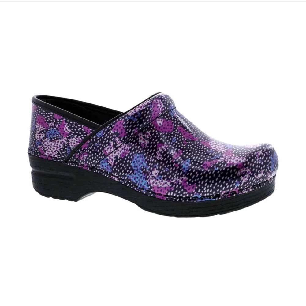 Dansko Multicolor clogs Professional Dotty Abstract Patent Rocker Comfort 7 37